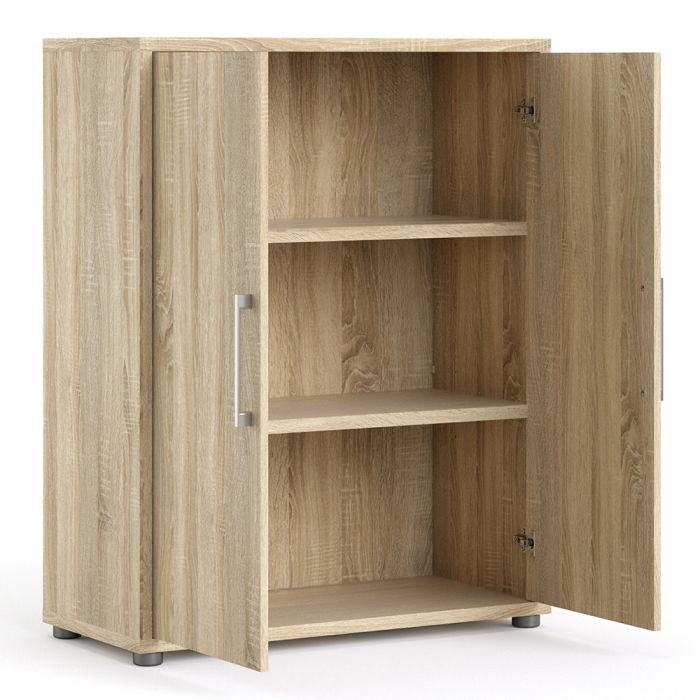 Prima Bookcase 2 Shelves with 2 Doors in Oak - UK