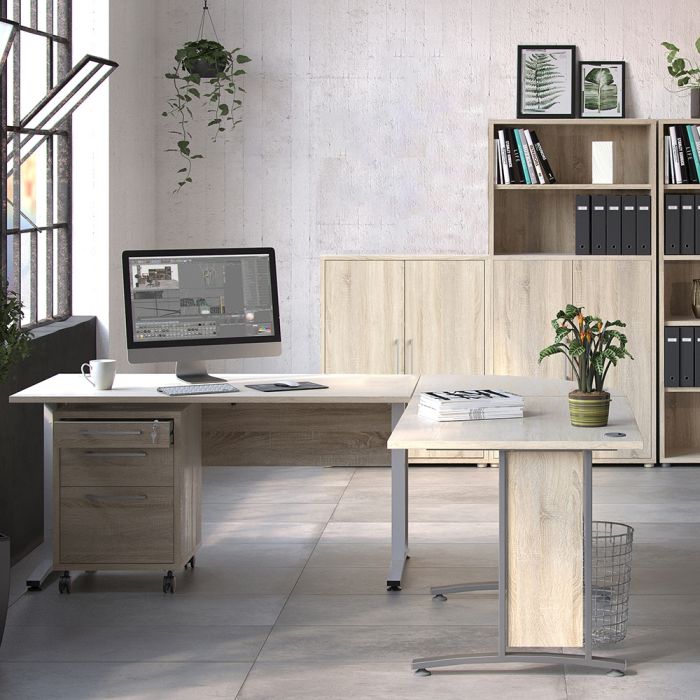 Prima Bookcase 2 Shelves with 2 Doors in Oak - UK