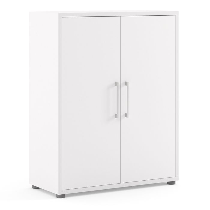 Prima Bookcase 2 Shelves with 2 Doors in White - UK