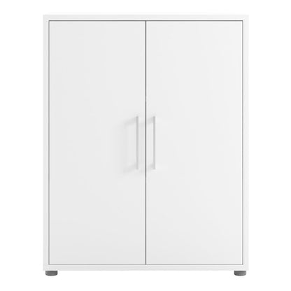 Prima Bookcase 2 Shelves with 2 Doors in White - UK