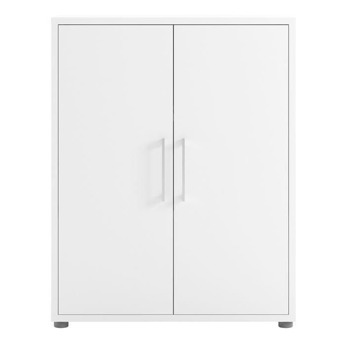 Prima Bookcase 2 Shelves with 2 Doors in White - UK