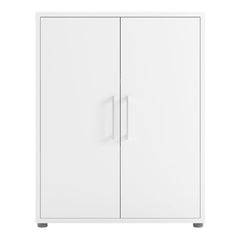 Prima Bookcase 2 Shelves with 2 Doors in White - UK