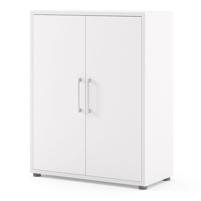 Prima Bookcase 2 Shelves with 2 Doors in White - UK