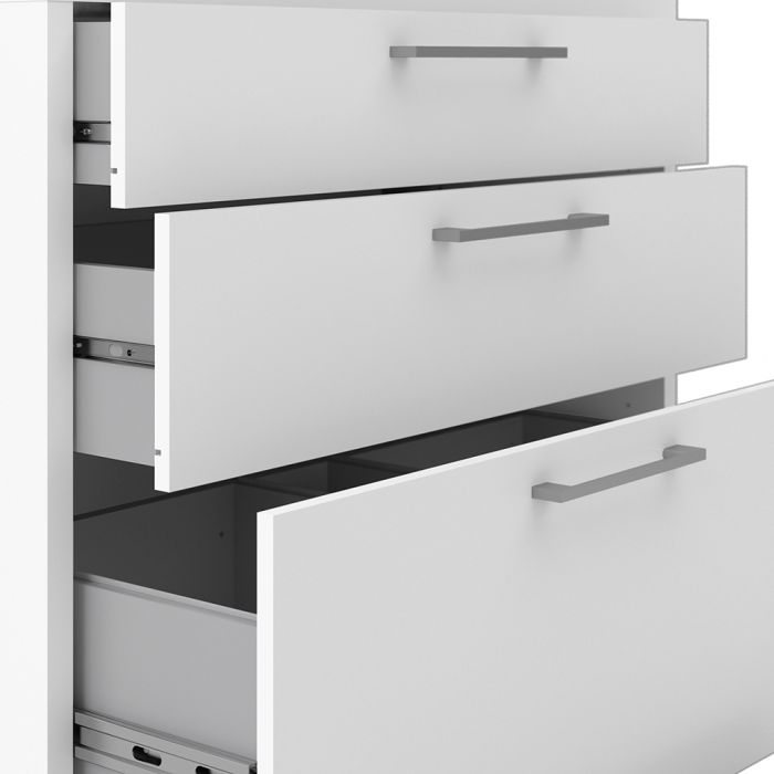 Prima Bookcase 2 Shelves with 2 Drawers + 2 File Drawers in White - UK