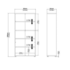 Prima Bookcase 2 Shelves With 2 Drawers And 2 Doors In White - UK