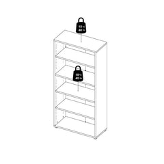 Prima Bookcase 2 Shelves With 2 Drawers And 2 Doors In White - UK