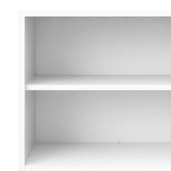 Prima Bookcase 2 Shelves With 2 Drawers And 2 Doors In White - UK