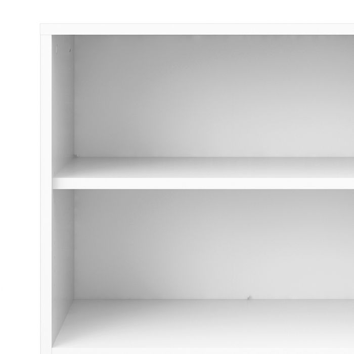 Prima Bookcase 3 Shelves with 2 Doors in White - UK