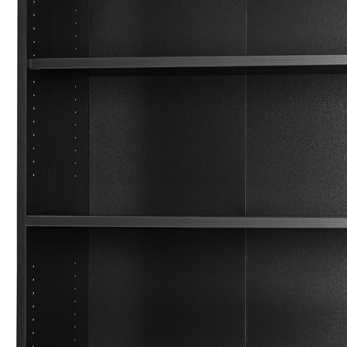 Prima Bookcase 3 Shelves With 2 Drawers And 2 Doors In Black Woodgrain - UK