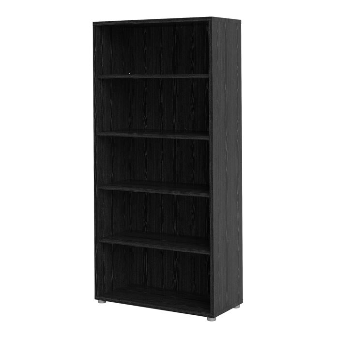 Prima Bookcase 4 Shelves in Black woodgrain - UK