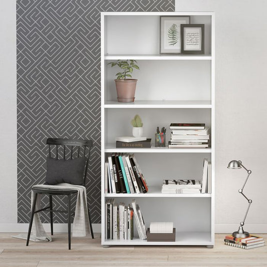 Prima Bookcase 4 Shelves in White - UK