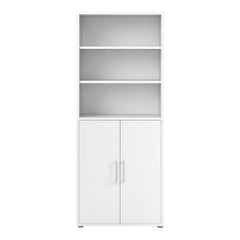 Prima Bookcase 4 Shelves with 2 Doors in White - UK