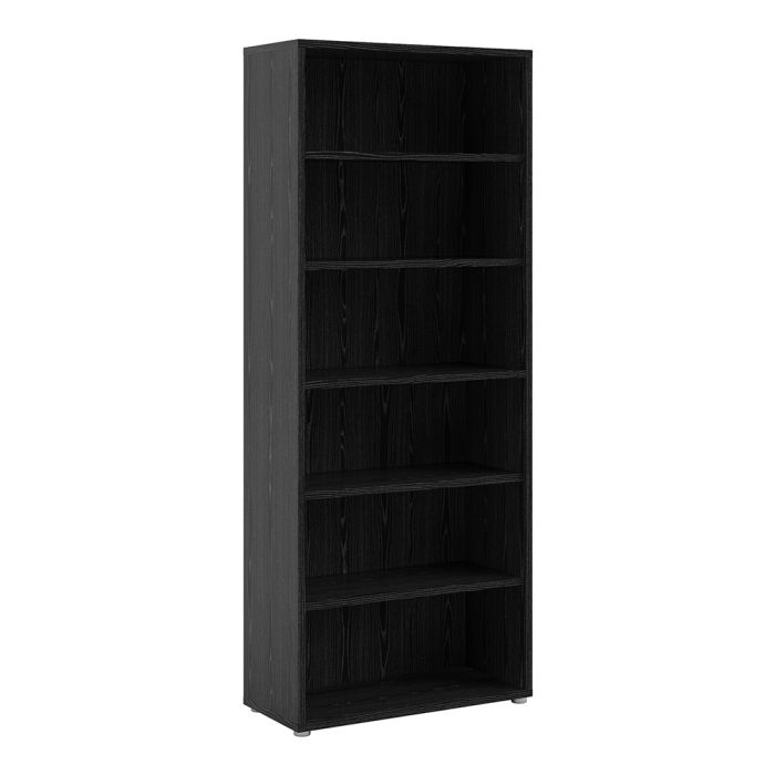 Prima Bookcase 5 Shelves in Black woodgrain - UK