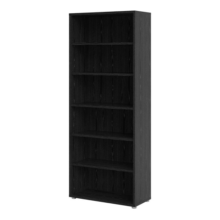 Prima Bookcase 5 Shelves in Black woodgrain - UK