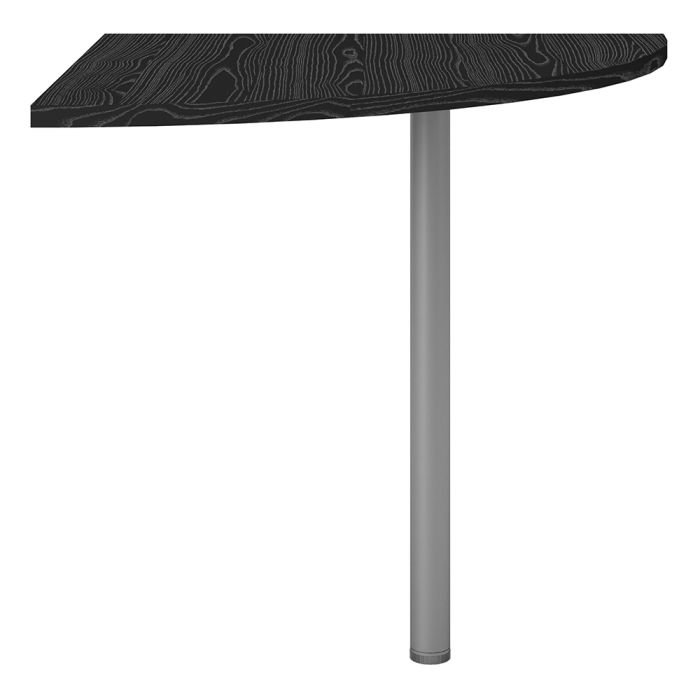 Prima Corner desk top in Black woodgrain with Silver grey steel legs - UK