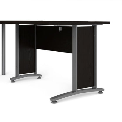 Prima Desk 120 cm in Black woodgrain with Silver grey steel legs - UK