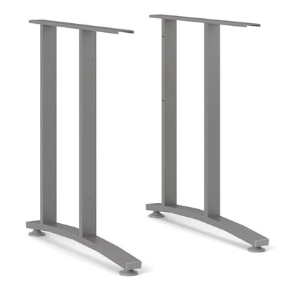 Prima Desk 120 cm in Black woodgrain with Silver grey steel legs - UK