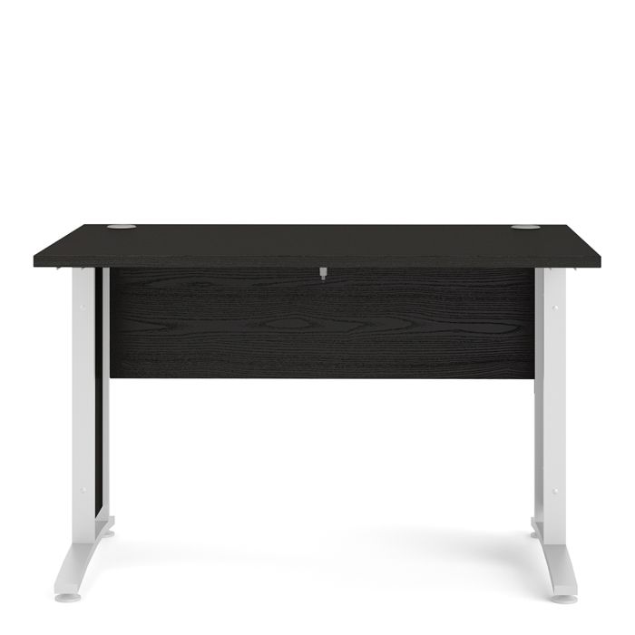 Prima Desk 120 cm in Black woodgrain with White legs - UK