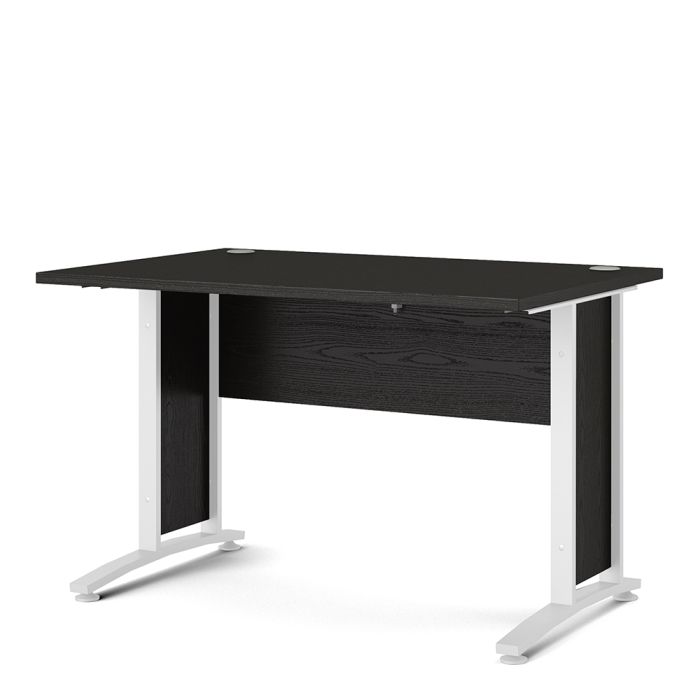 Prima Desk 120 cm in Black woodgrain with White legs - UK