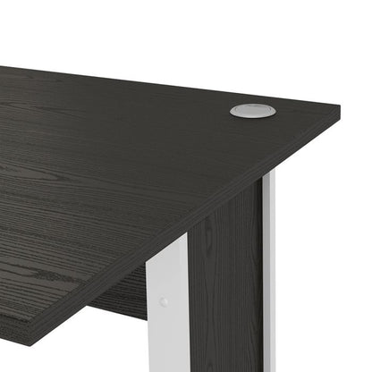 Prima Desk 120 cm in Black woodgrain with White legs - UK