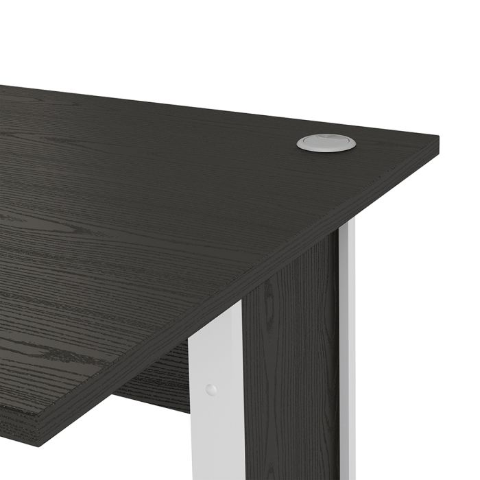 Prima Desk 120 cm in Black woodgrain with White legs - UK