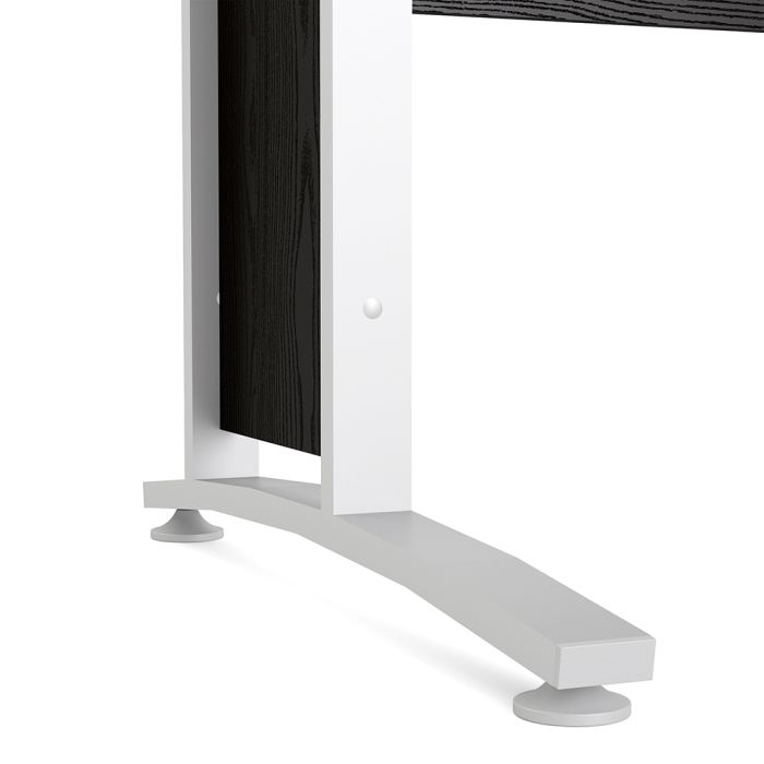 Prima Desk 120 cm in Black woodgrain with White legs - UK