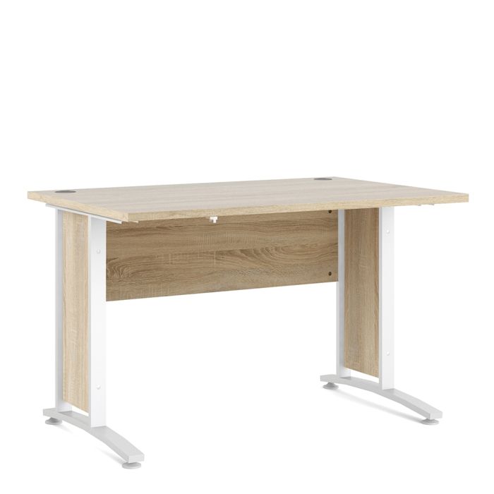 Prima Desk 120 cm in Oak with White legs - UK