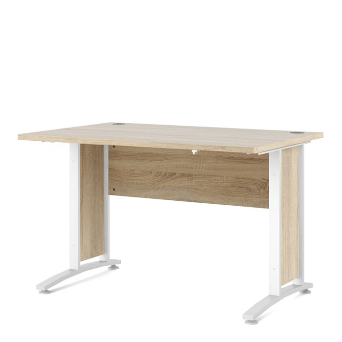 Prima Desk 120 cm in Oak with White legs - UK