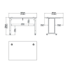 Prima Desk 120 cm in Oak with White legs - UK