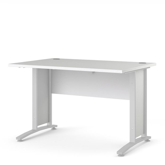 Prima Desk 120 cm in White with White legs - UK