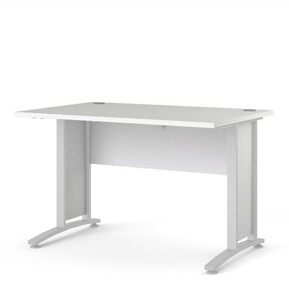 Prima Desk 120 cm in White with White legs - UK
