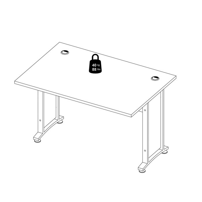 Prima Desk 120 cm in White with White legs - UK