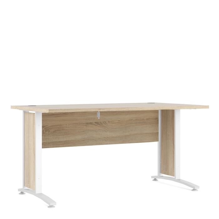 Prima Desk 150 cm in Oak with White legs - UK