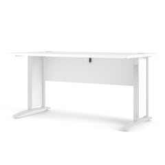 Prima Desk 150 cm in White with White legs - UK
