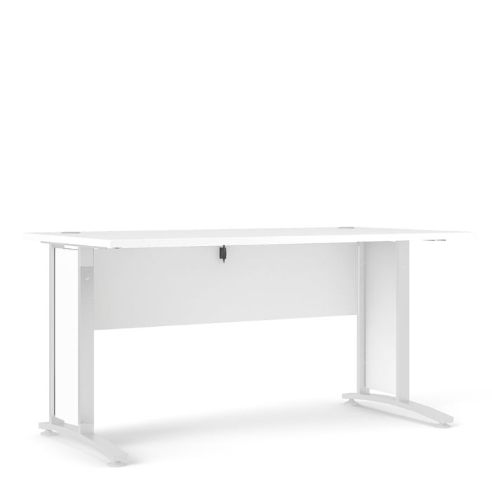 Prima Desk 150 cm in White with White legs - UK