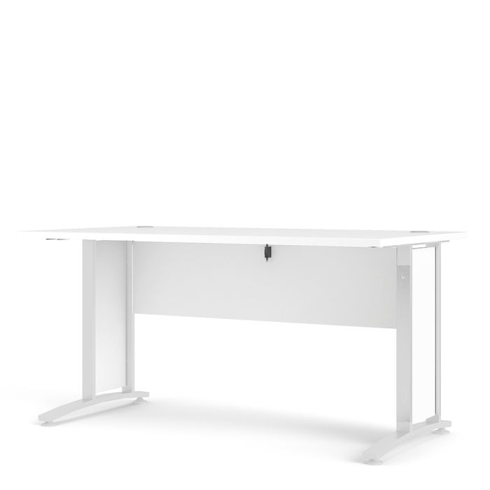 Prima Desk 150 cm in White with White legs - UK