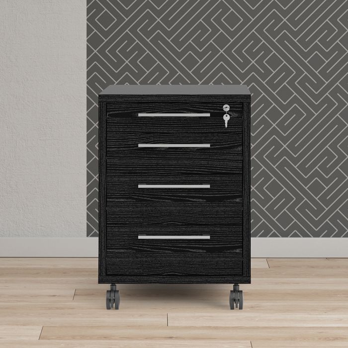 Prima Mobile cabinet in Black woodgrain