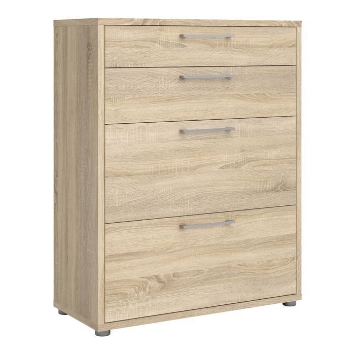 Prima Office Storage With 2 Drawers + 2 File Drawers In Oak