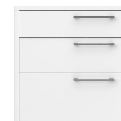 Prima Office Storage With 2 Drawers + 2 File Drawers In White - UK