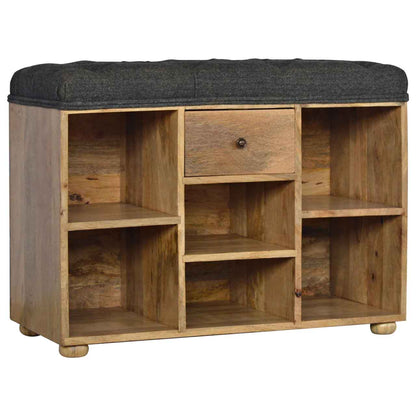 Nosh Nook Black Tweed 1 Drawer Bench