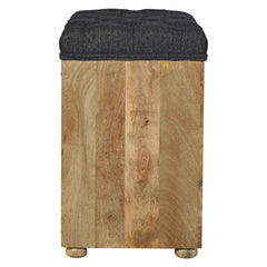 Nosh Nook Black Tweed 1 Drawer Bench