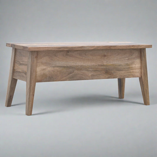 DineSeat Solid Wood Lid Up Storage Bench