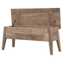 DineSeat Solid Wood Lid Up Storage Bench
