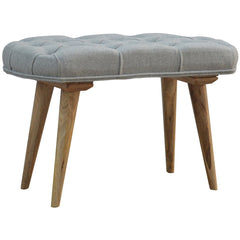Meal Bench Deep Button Grey Tweed Bench - Furniture One Shop