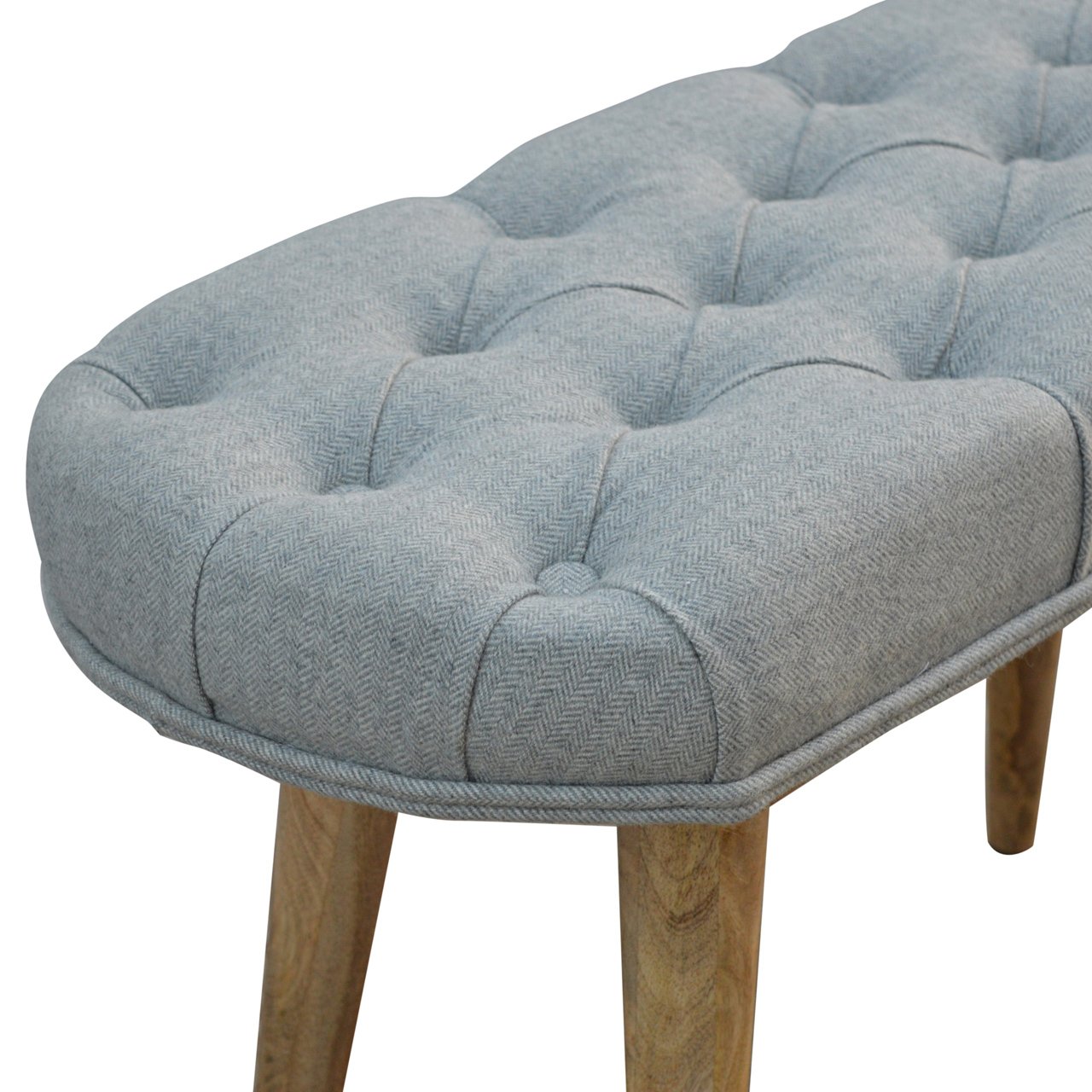 Meal Bench Deep Button Grey Tweed Bench