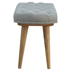Meal Bench Deep Button Grey Tweed Bench - Furniture One Shop