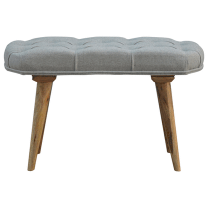 Meal Bench Deep Button Grey Tweed Bench