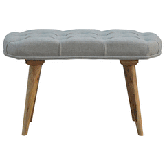 Meal Bench Deep Button Grey Tweed Bench - Furniture One Shop