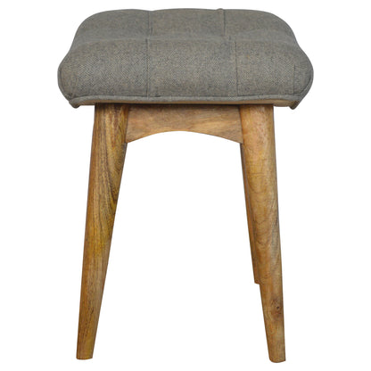 Feast Perch Curved Grey Tweed Bench