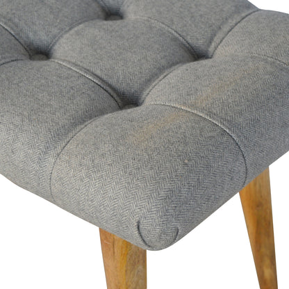 Feast Perch Curved Grey Tweed Bench
